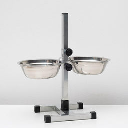 Подставка с мисками, 21.5 л, высота 50 см, разборная с верхним фиксатором, хром - Пижон фото 4