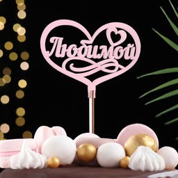 Цена за 5 шт. Топпер для торта деревянный Любимой, розовый, 1310 см - Дарим красиво фото 2