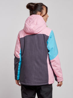 Горнолыжная куртка женская зимняя большого размера розового цвета 3963R - Mtforce фото 5