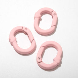 Карабин «Овал» с сердцем 2,7×2×0,4 (набор 3 шт.), цвет матовый розовый