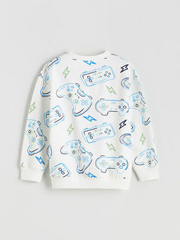 Bask?l? Erkek ?ocuk Sweatshirt ve E?ofman Alt 2li