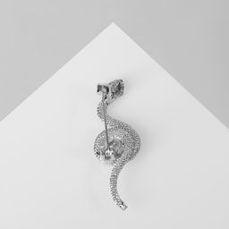 Брошь Змея ромб, цвет розовый в серебре - Queen fair фото 2