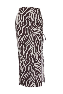 Trendyolmilla Zebra Desenli Dokuma Drapleli Plaj Etek TBESS25ET00014  фото 5