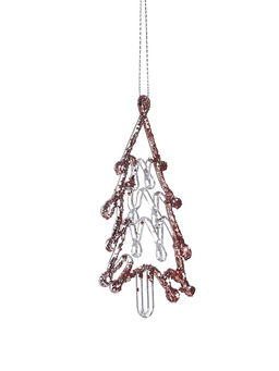 Цена за 3 шт. Ёлочная игрушка Зимнее волшебство. Ёлочка сияние блеск, 148 см, прозрачно-розовый фото 8