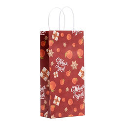 Цена за 3 шт. Пакет подарочный новогодний под бутылку, упаковка С Новым годом!, 25?12?33 см - UPAK LAND фото 3