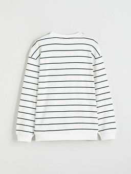 Bisiklet Yaka ?izgili Erkek ?ocuk Sweatshirt