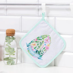 Цена за 2 шт. Прихватка Доляна Счастливая Пасха 17х17 см, 35% хл, 65% пэ, ватин 250 г/м2