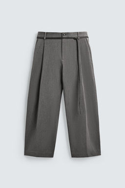 PANTAL?N BALLOON PLIEGUES CINTUR?N / Gris - Zara фото 7