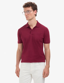 Bordo Regular Fit %100 Pamuk K_vr_lmaz Polo Yaka Basic Ti__rt