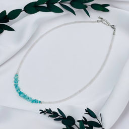 Чокер из Розового кварца и Амазонита 40 см +