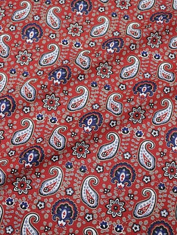 Поплин Барановские мотивы на красно-терракотовом, ГОСТ, ш.1.5м, хлопок-100%, 120гр/м.кв