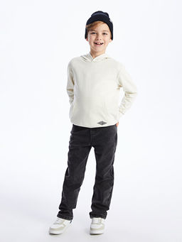 Basic Uzun Kollu Erkek ?ocuk Hoodie