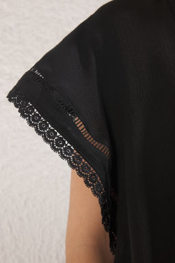 Siyah Duz Kesim Gupur Detayl? Mini Dokuma Gomlek Elbise TWOSS25EL00402 - Trendyolmilla фото 3