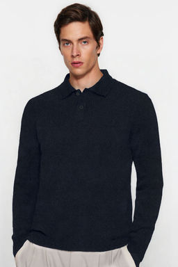 TRENDYOL MAN Ekru Regular Polo Yaka Dokulu Triko Kazak TMNAW25KZ00078 - Trendyolmilla фото 7