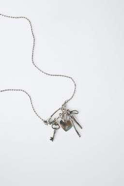 COLLAR COLGANTES LLAVE, LAZO Y CANDADO / Plata - Zara фото 3