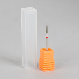 Фреза алмазная для маникюра «Пламя», мелкая зернистость, 2.1×8 мм, в пластиковом футляре