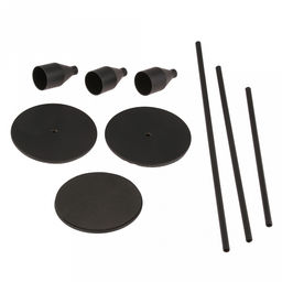 Подсвечник металлический "Аскет" набор 3 штуки: h32,2см, h27,5см, h22,5см; чаша д2,4см, h4см, отвинчивающаяся, нескользящее основание д8см, черный, в коробке (Китай)