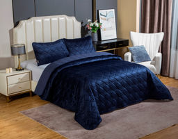Стеганное покрывало Dori (индиго) 240х260см (1), 50х70см (2)