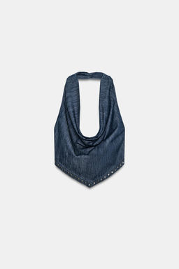 TOP HALTER TACHAS ESPALDA DESCUBIERTA / Azul - Zara фото 5