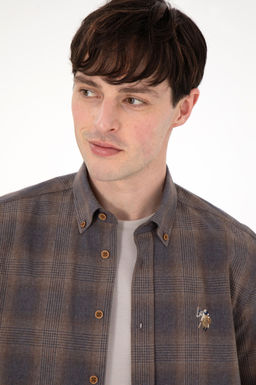 Мужская коричневая рубашка с длинным рукавом Неожиданная скидка в корзине - U.s. polo assn фото 2