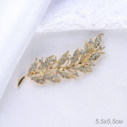 Брошь Перо 5,5 см / GM273-61 /уп 36/ золото