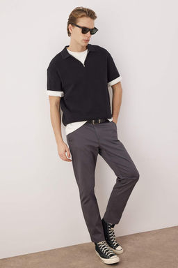 Antrasit Erkek Dokulu Kumas Pantolon TMNAW26PL00029