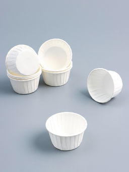 Цена за 100 шт. Форма для выпечки кексов бумажная UPAK LAND «Маффин», 5×4 см, одноразовая, белая