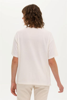 Женская кремовая футболка с круглым вырезом Неожиданная скидка в корзине - U.s. polo assn фото 5