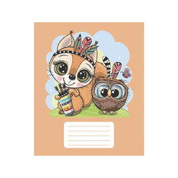 Цена за 10 шт. Тетрадь 12 листов в частую косую линию Животное племя, обложка мелованный картон, ВД-лак, блок офсет, МИКС - Calligrata фото 4