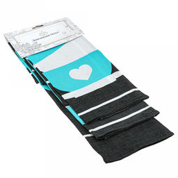 Полотенце кухонное 50х60см "Eat", набор 3шт, рогожка 156г/м2, хлопок 100%, на картоне, "Домашняя мода" (Россия)