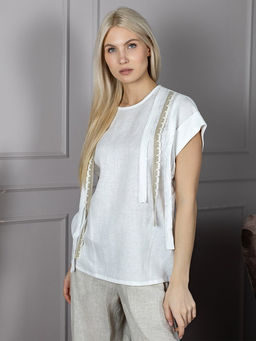 Блузка лен 57%, вискоза 43%