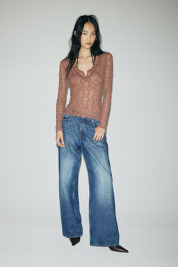 Top de encaje con escote en V - H&m фото 5