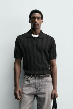 POLO PUNTO REGULAR FIT ESTRUCTURA / Negro - Zara фото 2