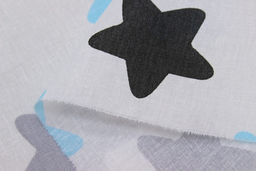 Поплин Пряничные звезды черно-серо-бирюзовые , СОРТ2, ш.1.5м, хлопок-100%, 115гр/м.кв - Купава фото 4