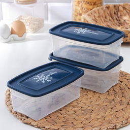 Набор контейнеров для заморозки продуктов Полимербыт Морозко, 1 л, 3 шт., пластик, крышки МИКС