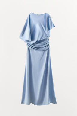 VESTIDO SATINADO ASIM?TRICO CAPA / Azul claro - Zara фото 7