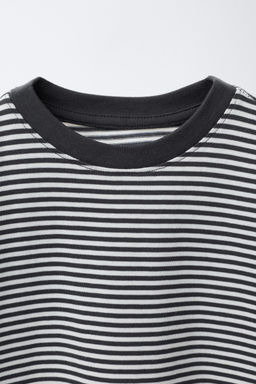HEAVYWEIGHT STRIPED T-SHIRT WITH EMBROIDERED TEXT - Zara фото 8