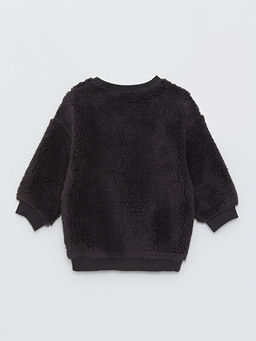 Bisiklet Yaka Uzun Kollu Aslan Kral Nak?? Detayl? Pel?? Erkek Bebek Sweatshirt