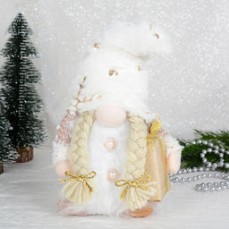 Новогоднее украшение Гном светодиодный 16x8x38 см / B116 /уп 100/ (Девочка) - Галеонтрейд фото 10