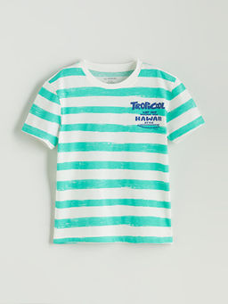 Bisiklet Yaka ?izgili Erkek ?ocuk Ti??rt