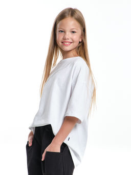 Универсальная базовая футболка оверсайз 22-1892 черный - Mini maxi фото 13