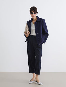 G?mlek Yaka Kad?n Ka?e Ceket