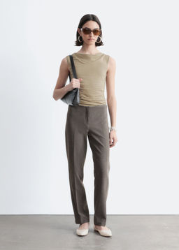 Pantalones con pliegues marcados entallados - H&m фото 3