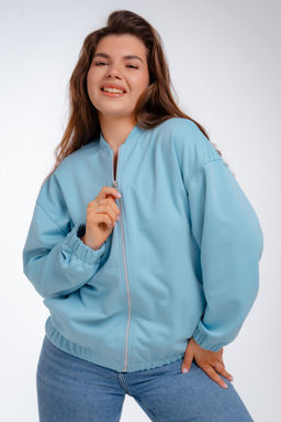 Бомбер из коттон фита аквамарин - Амадэль фото 17