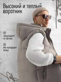 Жилет с капюшоном, утепленный стеганный универсальный Saimaa  фото 22