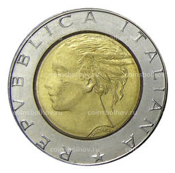 Монета 500 лир 1990 года Италия