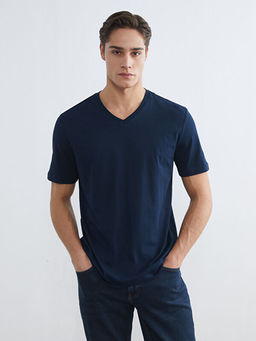 V Yaka K?sa Kollu Penye Erkek Ti??rt