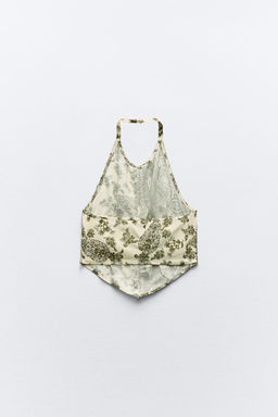 HALTER TOP WITH BEADING - Zara фото 6