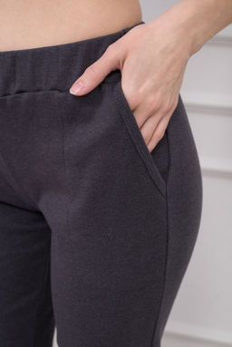 Бриджи женские из интерлока на манжете антрацит серый - Амадэль фото 5