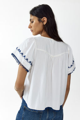 Embroidered cotton blouse - H&m фото 5